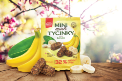 Mini müsli tyčinky s banány bez lepku 70 g